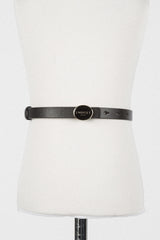 TWINSET LOGO OVAL BUCKLE ENAMELED BELT