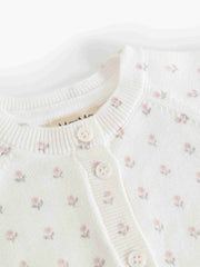 MARMAR 2PC TAKI FLOWER KNIT CARDIGAN WITH AXA  BONNET