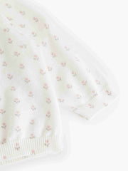 MARMAR 2PC TAKI FLOWER KNIT CARDIGAN WITH AXA  BONNET