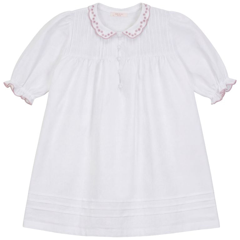 CALLA LILI SCALLOPS LINEN DRESS