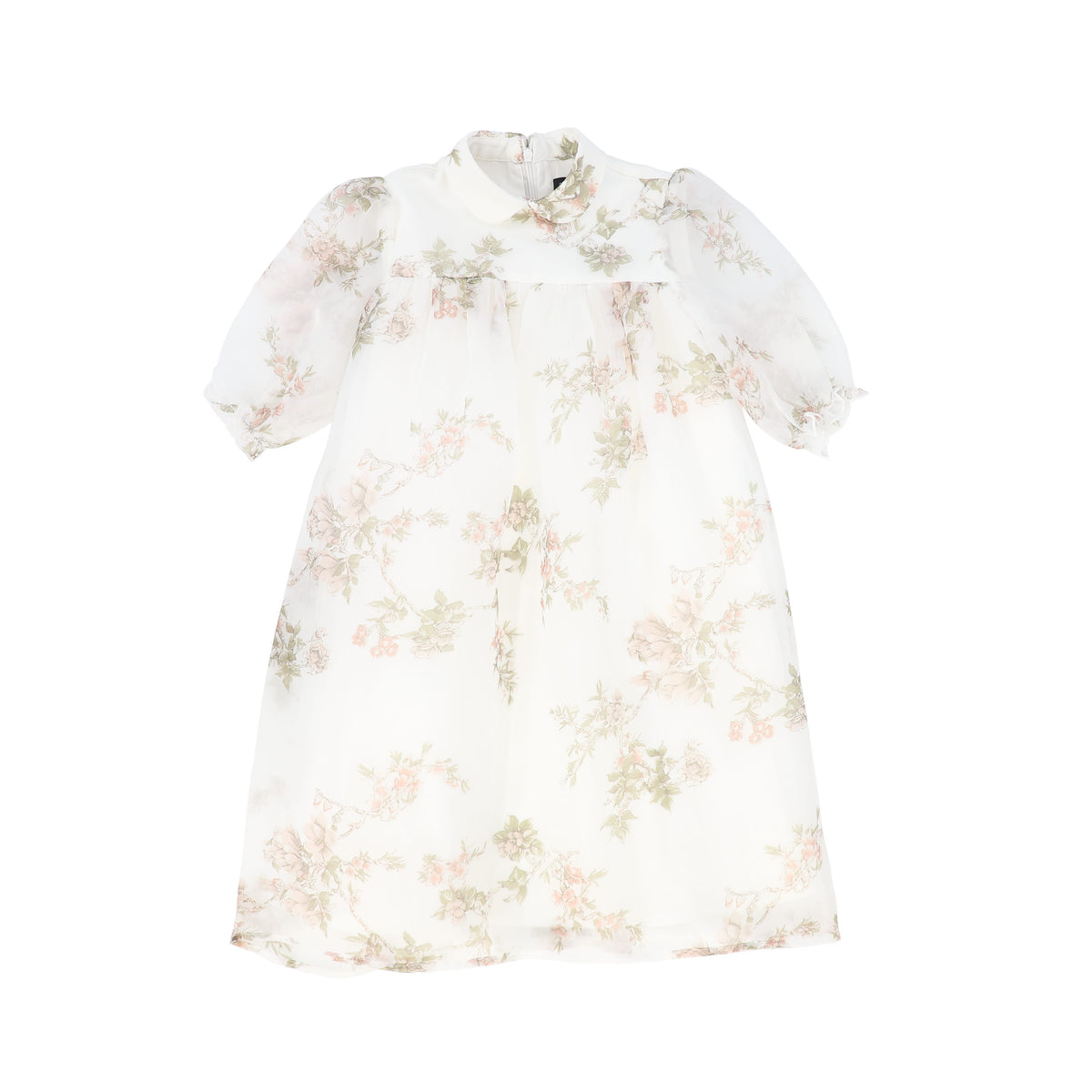 FRANCESCA GUILIANO FLORAL ORGANZA HIGH WAISTED DRESS
