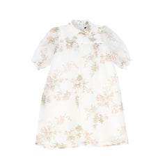 FRANCESCA GUILIANO FLORAL ORGANZA HIGH WAISTED DRESS