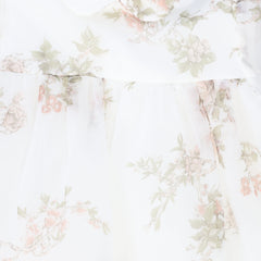 FRANCESCA GUILIANO FLORAL ORGANZA HIGH WAISTED DRESS