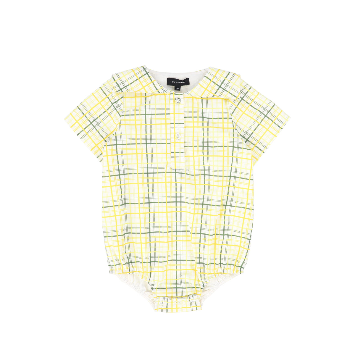 BAMBOO PLAID SAILOR COLLAR ROMPER