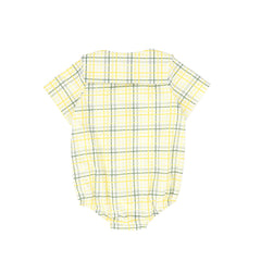 BAMBOO PLAID SAILOR COLLAR ROMPER