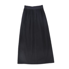VALENTINA LOGO WAISTBAND DENIM MAXI SKIRT
