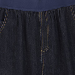 VALENTINA LOGO WAISTBAND DENIM MAXI SKIRT