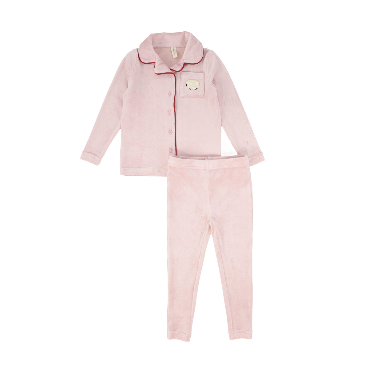 BEBE JOLEE EMBROIDERED POCKET TRIM PAJAMAS