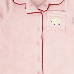 BEBE JOLEE EMBROIDERED POCKET TRIM PAJAMAS