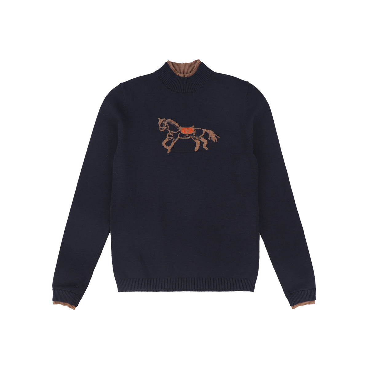 VALENTINA HORSE PRINT KNIT TURTLENECK