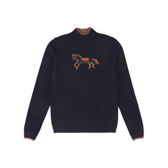 VALENTINA HORSE PRINT KNIT TURTLENECK