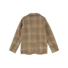 LE BOURDON PLAID PRINT BLAZER