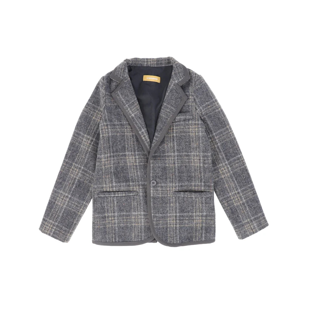 LE BOURDON PLAID PRINT BLAZER