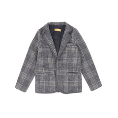 LE BOURDON PLAID PRINT BLAZER