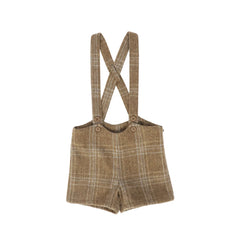LE BOURDON PLAID PRINT OVERALL