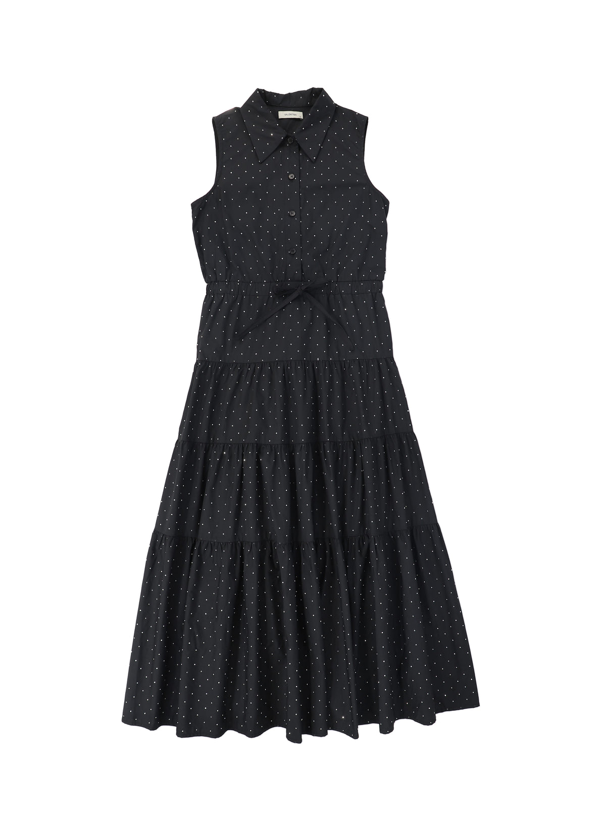 VALENTINA RHINESTONE COLLARED TIERED JUMPER