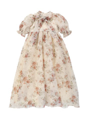 FRANCESCA GUILIANO ORGANZA NECK TIE FLORAL GOWN