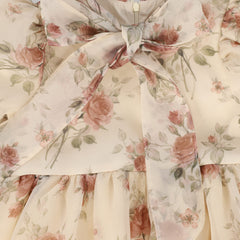 FRANCESCA GUILIANO ORGANZA NECK TIE FLORAL GOWN