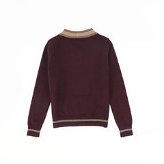 BAMBOO STRIPE TRIM VNECK SWEATER