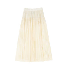 FRANCESCA GUILIANO 2PC GROSSGRAIN LATTICE TULLE BLOUSE WITH PLEATED TULLE TIERED SKIRT