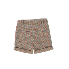 LE BOURDON HOUNDSTOOTH WOOL CUFFED SHORTS