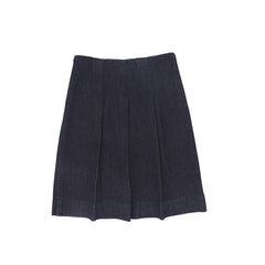 BAMBOO FLAT PLEAT DENIM SKIRT