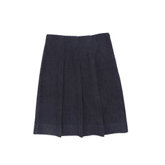 BAMBOO FLAT PLEAT DENIM SKIRT