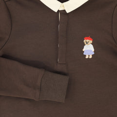 BAMBOO 2PC EMBROIDERED DOLL SWEATSHIRT WITH BUTTON CORDUROY SKIRT