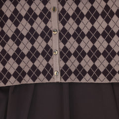 BAMBOO 2PC ARGYLE CARDIGAN WITH  MAXI DRESS