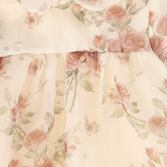 FRANCESCA GUILIANO PUFF SLEEVE FLORAL DRESS
