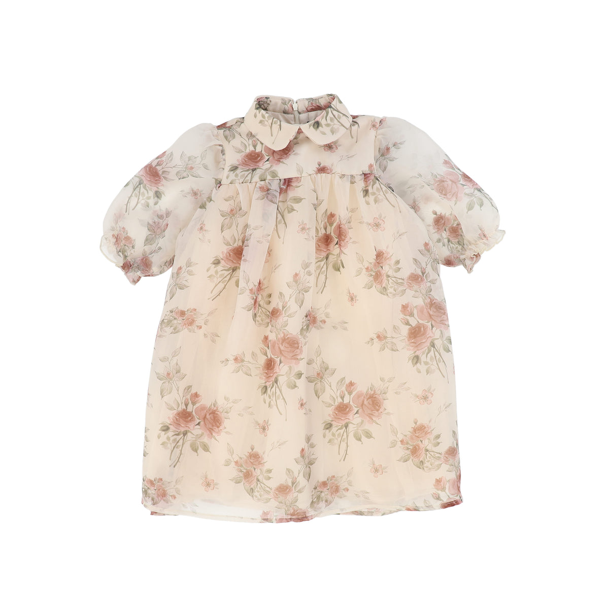 FRANCESCA GUILIANO PUFF SLEEVE FLORAL DRESS