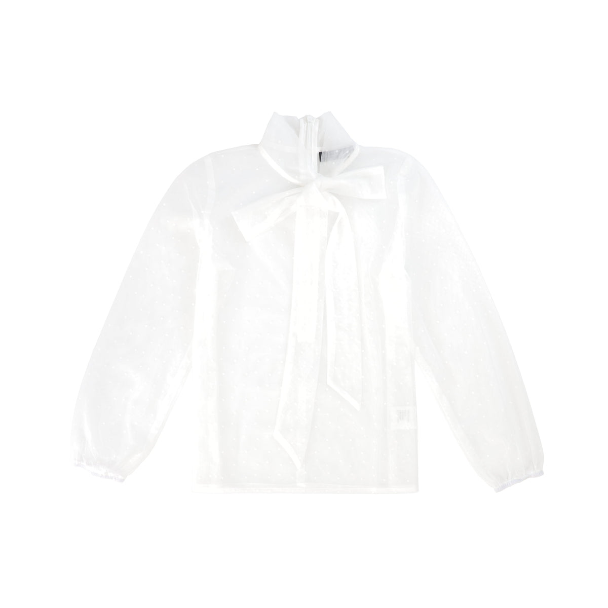 FRANCESCA GUILIANO SWISS DOT NECK TIE BLOUSE