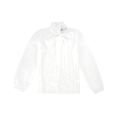 FRANCESCA GUILIANO SWISS DOT NECK TIE BLOUSE