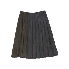 VALENTINA CHEVRON WOOL PINSTRIPED SKIRT