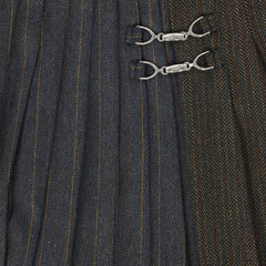 VALENTINA CHEVRON WOOL PINSTRIPED SKIRT