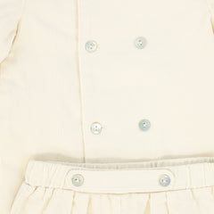 LE BOURDON 2PC CORDUROY DOUBLE BREASTED BLOUSE SET
