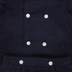 LE BOURDON 2PC CORDUROY DOUBLE BREASTED BLOUSE SET