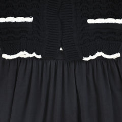BAMBOO SCALLOP KNIT CARDIGAN MAXI DRESS