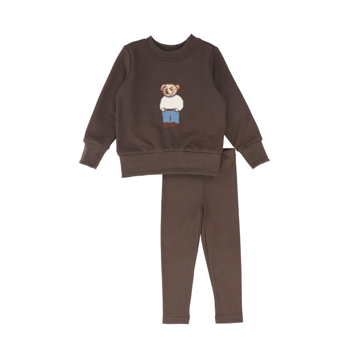 BAMBOO 2PC EMBROIDERED DOLL SWEATSHIRT SET