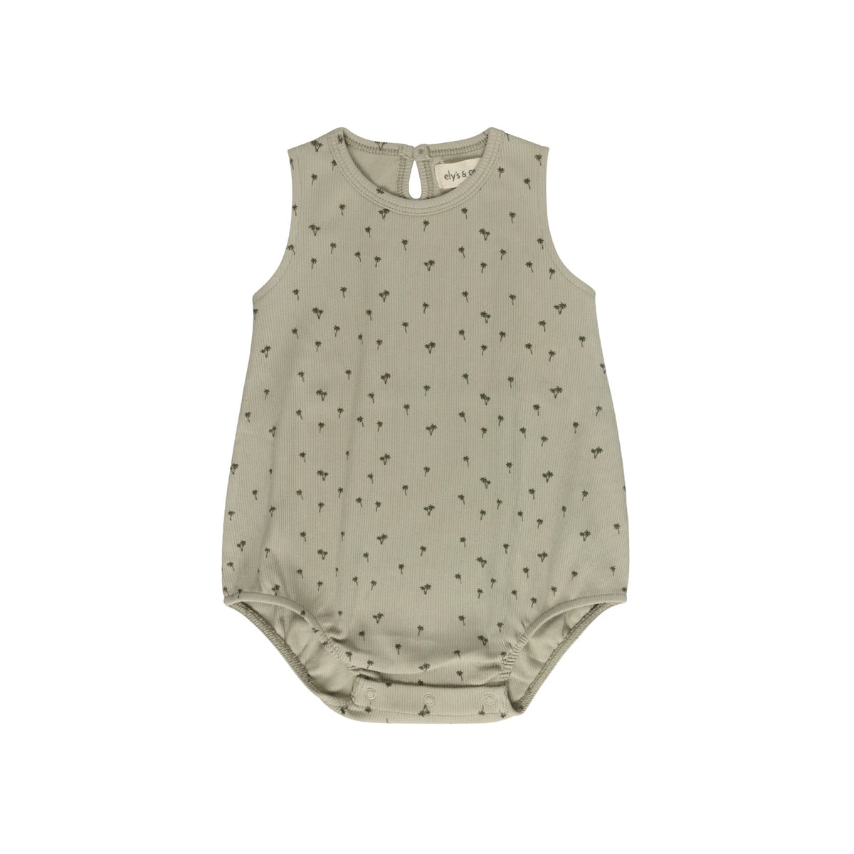 ELYS & CO. RIBBED PALM PRINT ROMPER