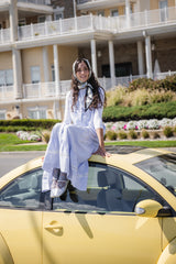 POET LOLA STRIPE LACE TIERED  DRESS