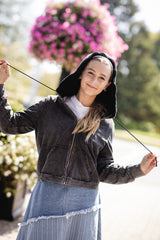 POET IRIS DENIM HOODIE TOP