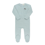 ELYS & CO. 2PC METALLIC STRIPE FOOTIE AND BEANIE SET