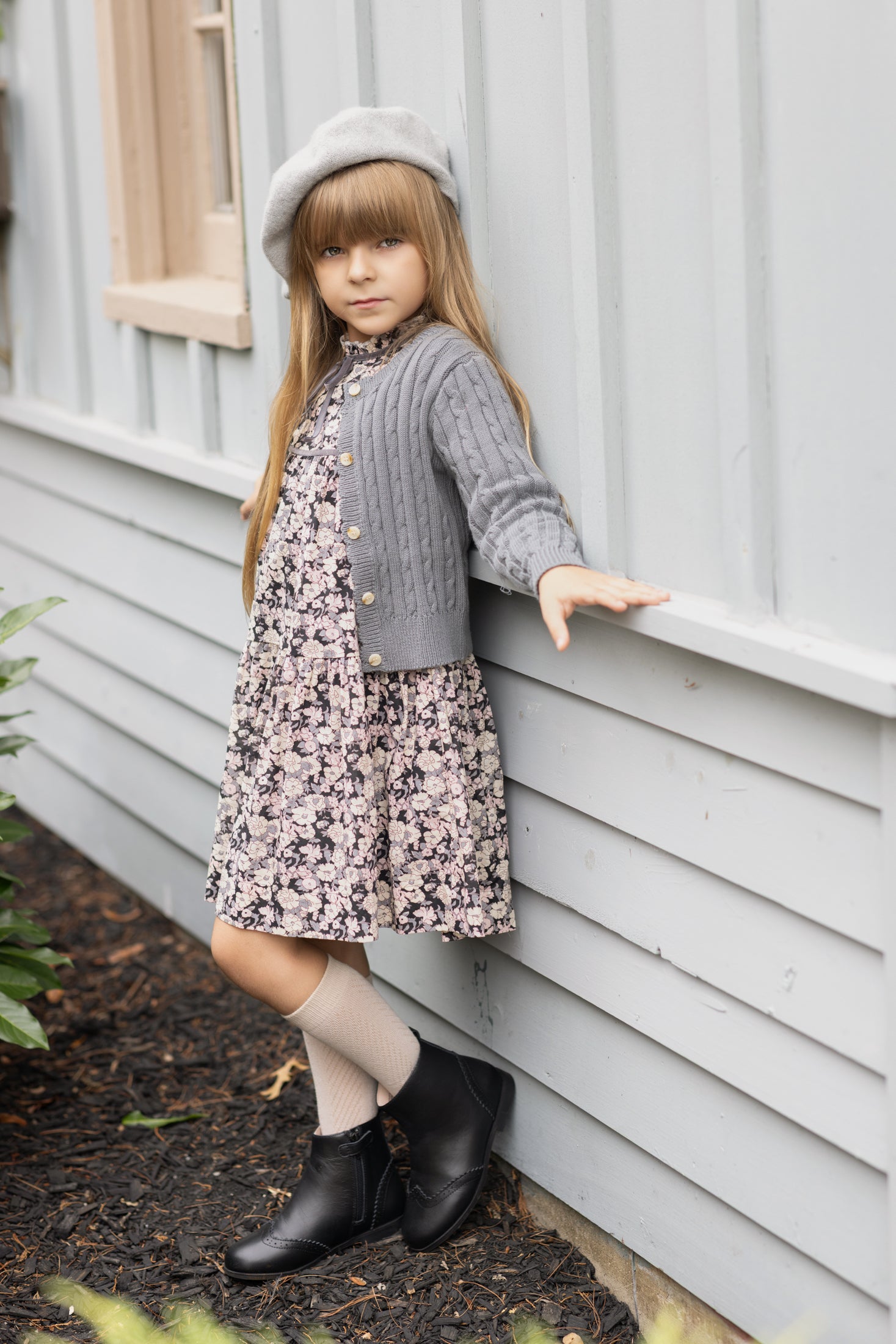 LIMONANA VELVET PETALS FRONT TIE DRESS