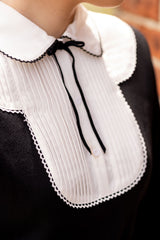 POET TEEN BIB DETAIL COLLARED COLORBLOCK KNIT TOP