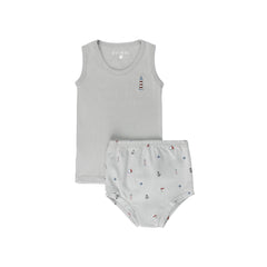 ElYS&CO. 2PC NAUTICAL PRINT TSHIRT + BLOOMER SET