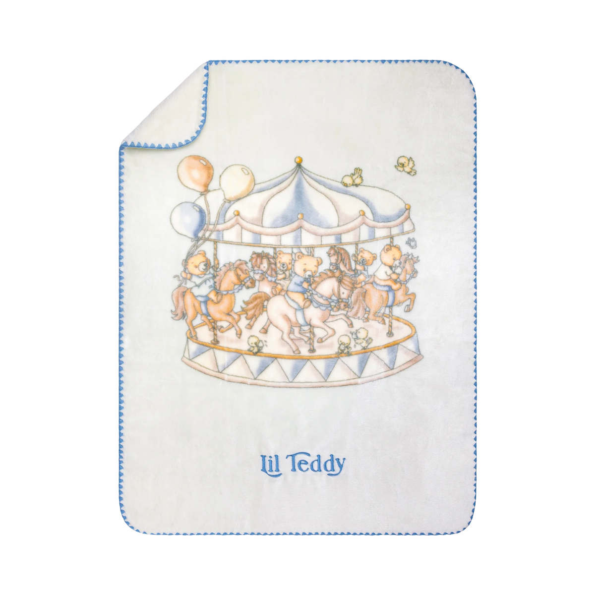 LIL TEDDY MERRY GO SNUGGLE BLANKET