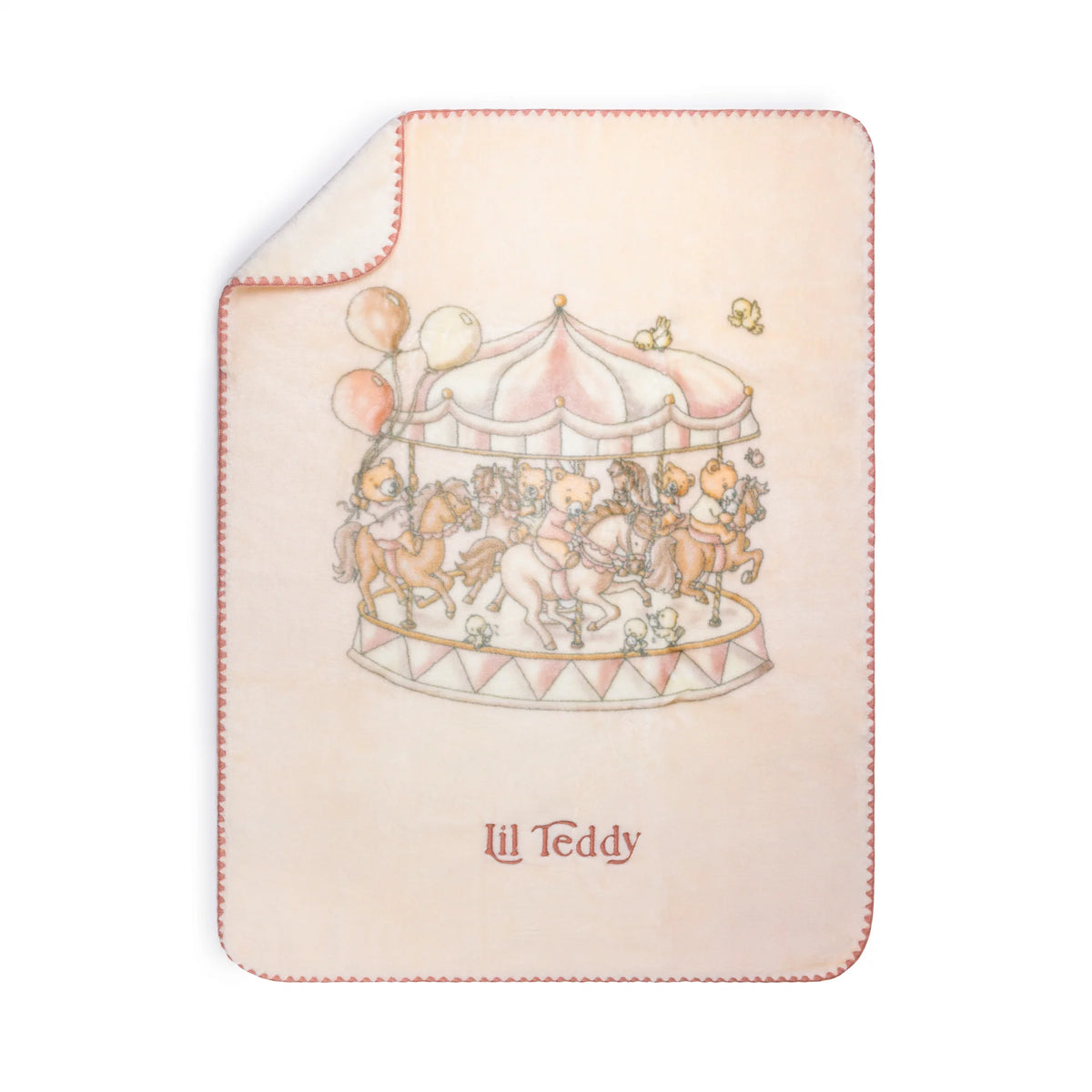 LIL TEDDY MERRY GO SNUGGLE BLANKET