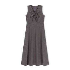 DAINTTI BY VELVETTE LABEL TWEED BOW MIDI JUMPER