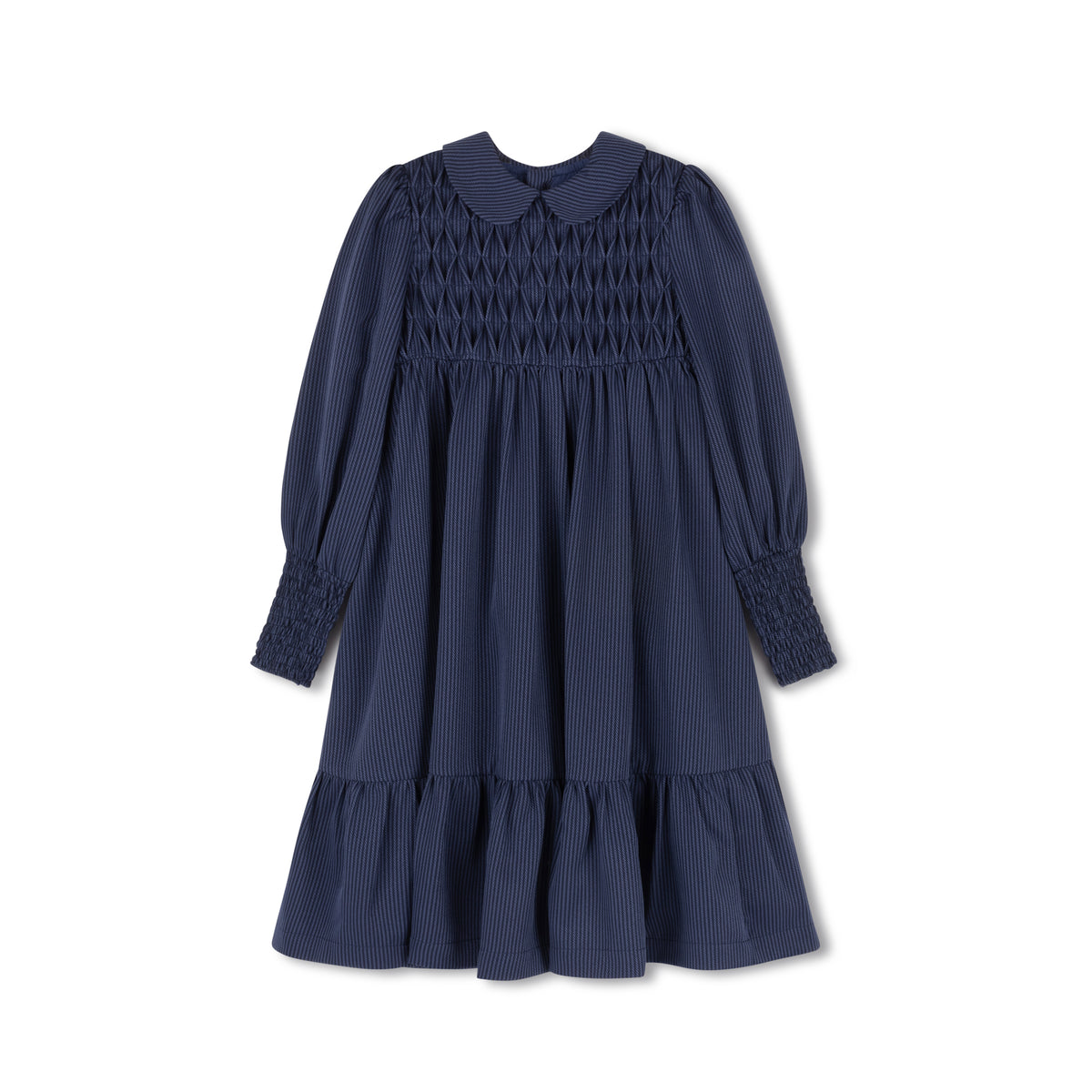 VELVETTE LABEL STRIPED SMOCKED DRESS